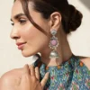 Rubans Antique Allure Oxidized Jhumka Earrings for a Touch of Tradition